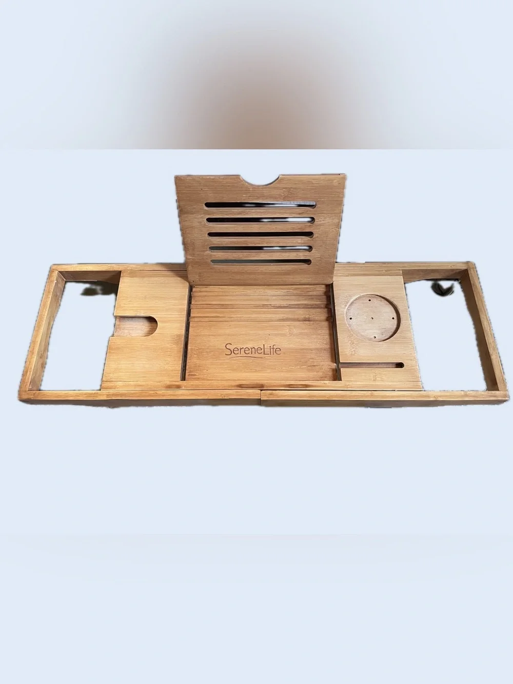 Serene Life Bamboo Bath & Bed Tray - Natural